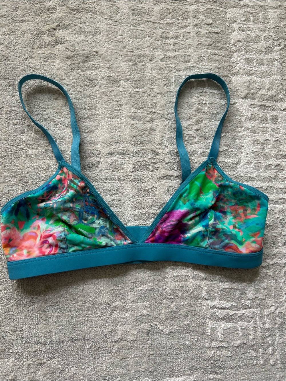 Parade triangle bralette with watercolor print size S